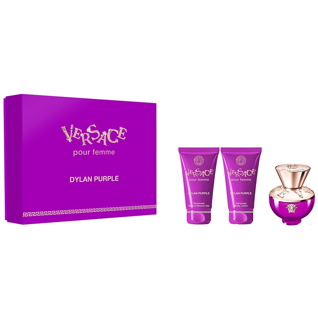 Versace Pour Femme Dylan Purple Geschenkset 50ml EDP + 50ml Douchegel + 50ml Body Lotion