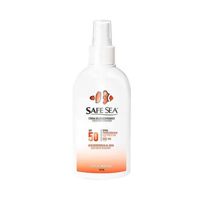 Safe Sea Ecofriendly Sunscreen SPF50 Spray | Unisex 100ml | Reef-Safe Kwallenbescherming Waterbestendig