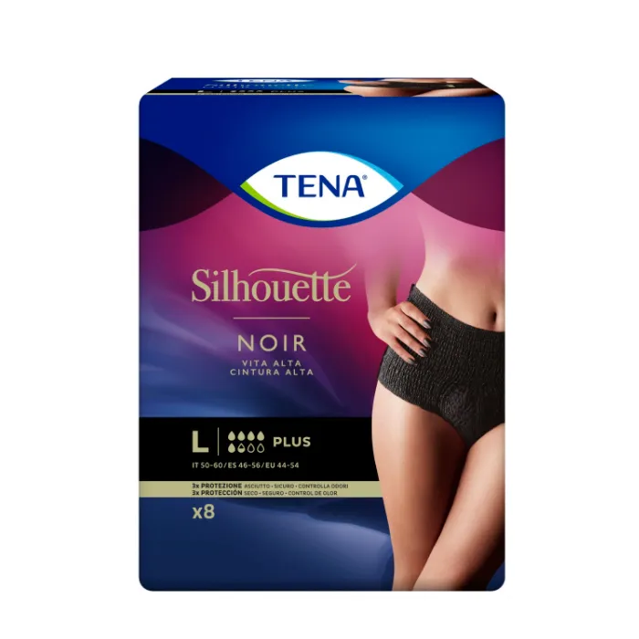 Tena Silhouette Tall Black Panty L 8U