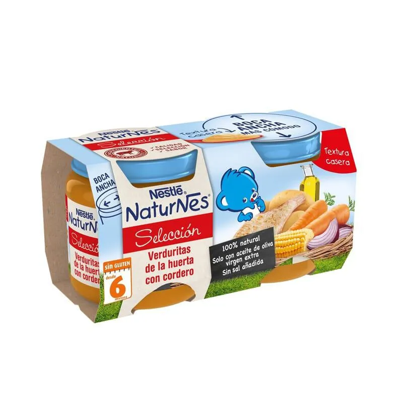 Nestle Naturnes Selección Potito Verduritas Con Cordero 2 Ud 200g