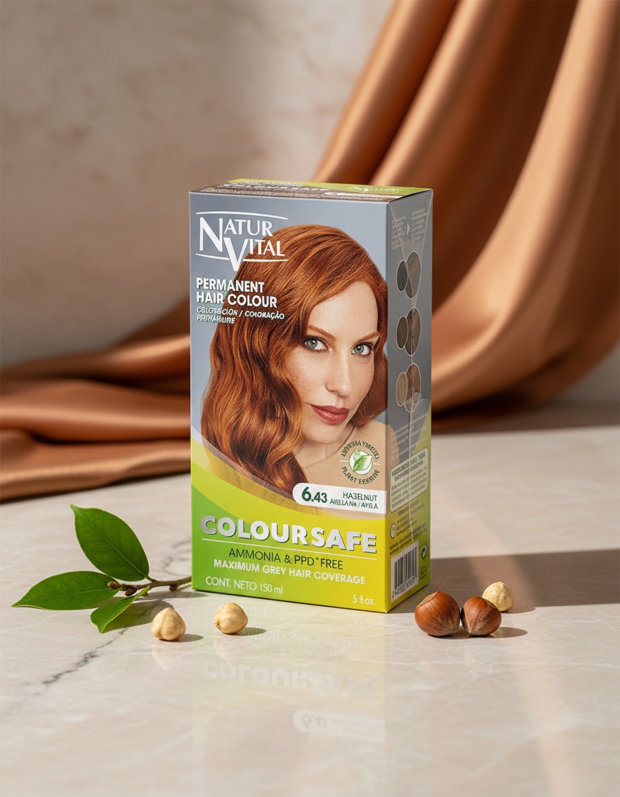 Natur Vital COLOURSAFE permanent dye #6.43-hazelnut - Afbeelding 2