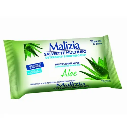 Malizia Aloe Toallitas Multi-Uso Refrescantes 72un