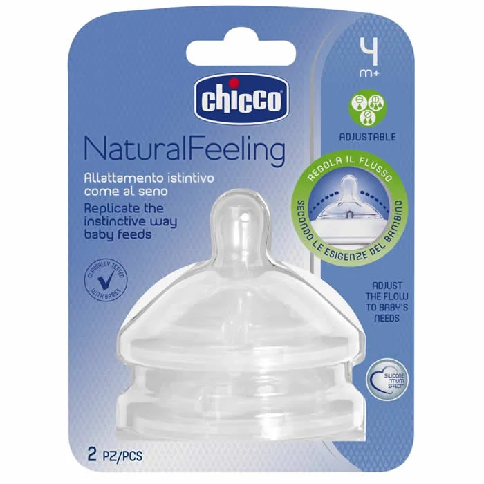 Chicco NaturalFeeling Teat 4m+ Medium Flow Adjustable Fast & Cereal 2 Units
