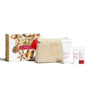 Clarins Body Care Essentials Geschenkset 200ml Body Lotion + 30ml Body Scrub + 30ml Hand & Nagelbalsem