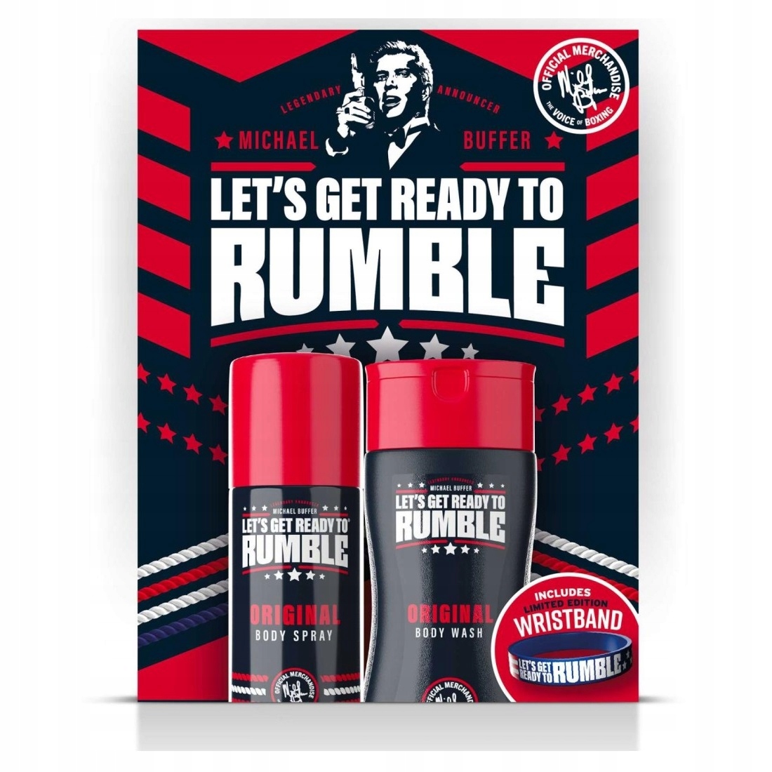 Michael Buffer Let's Get Ready To Rumble Geschenkset 250ml Douchegel + 150ml Body Spray + Polsbandje