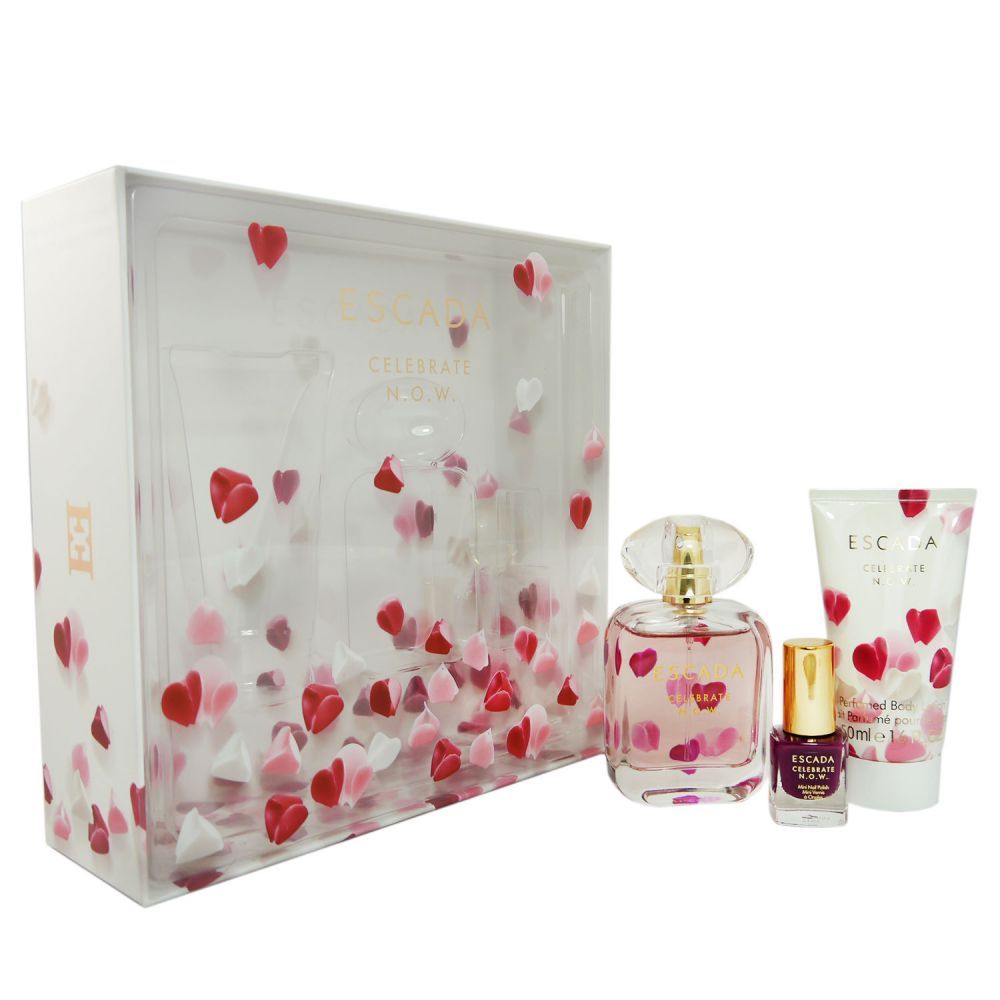 Escada Celebrate N.O.W. Geschenkset 50ml EDP + 50ml Bodymilk + 4.5ml Nagellak