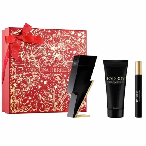 Carolina Herrera Bad Boy Eau De Toilette Spray 100ml Set 3 Pieces