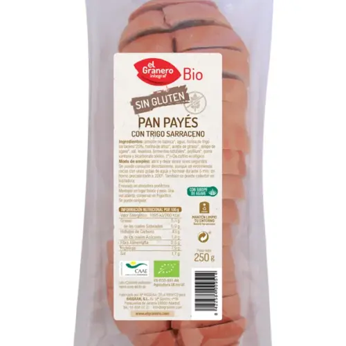 Granero Pan Payes Con Trigo Sarraceno S-Gluten Bio 250 Gra