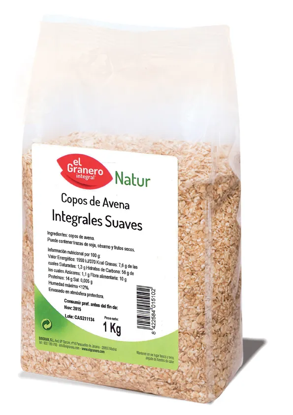 Granero Copos Suaves De Avena Integral 1 Kg