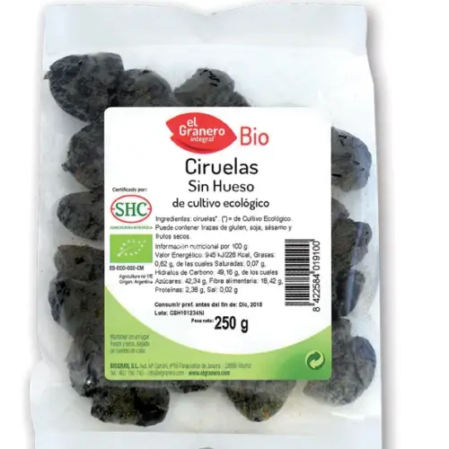 Granero Ciruelas S-Hueso Bio 250g