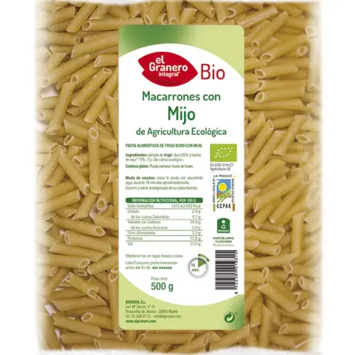 Granero Macarrones Con Mijo Bio 500g