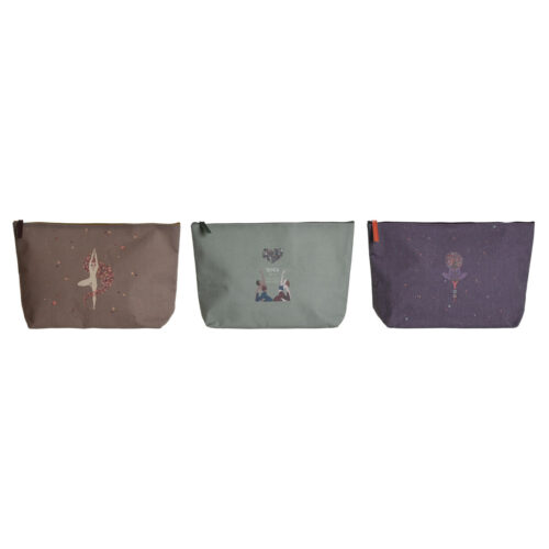Toilettas DKD Home Decor Bruin Groen Bordeaux Canvas Yoga 33 x 8 x 20 cm (3 Stuks)