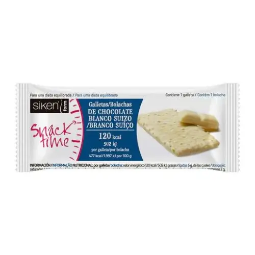 3x Siken Snack Time White Chocolate Biscuit 25g