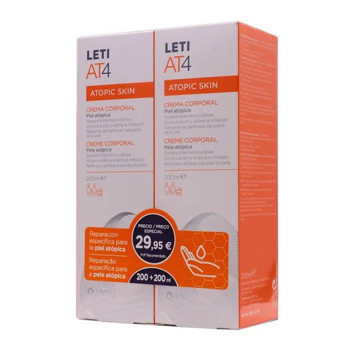 Leti At4 Body Cream 2x200ml Set 2 Pieces