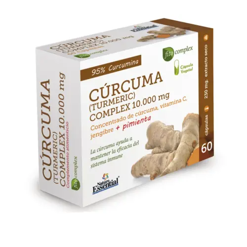 Nature Ess Curcuma 10,000 Mg Jengibre Pimienta C 60 Vcap