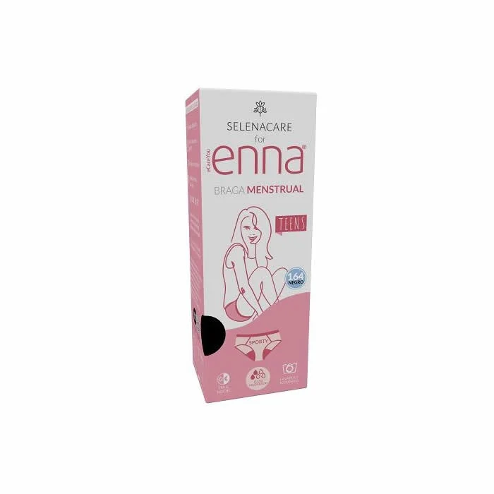 Enna Teens Menstrual Hipster Brief Size 164 Black Moderate Flow