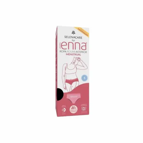 Enna Menstrual Brief Hipster Black Moderate Flow Size S Day & Night