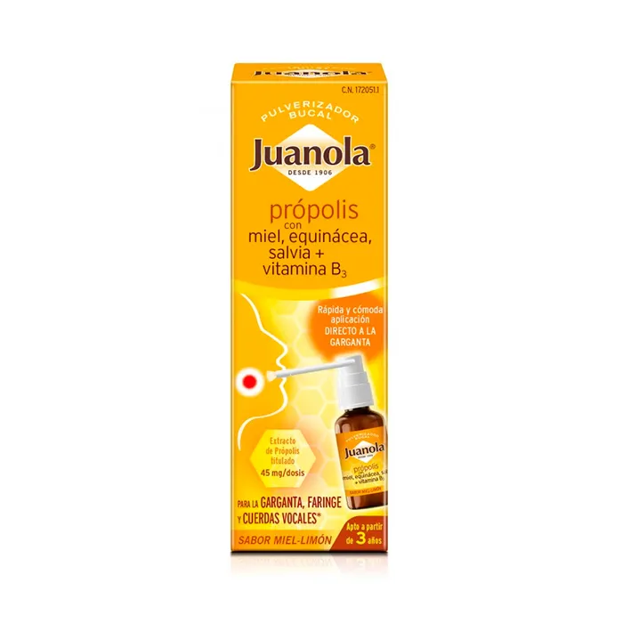 Juanola Propolis with Honey, Echinacea, Sage+ Vitamin B3 Oral Spray 30ml