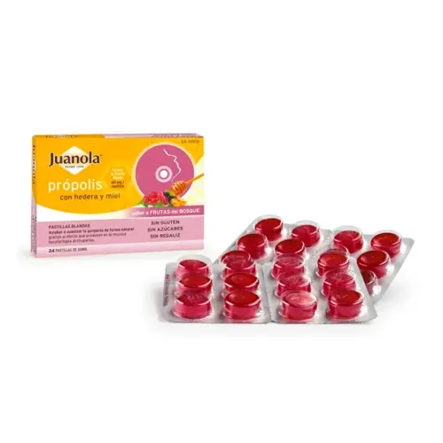 Juanola Propolis Hedera and Honey 24 Gummed Tablets