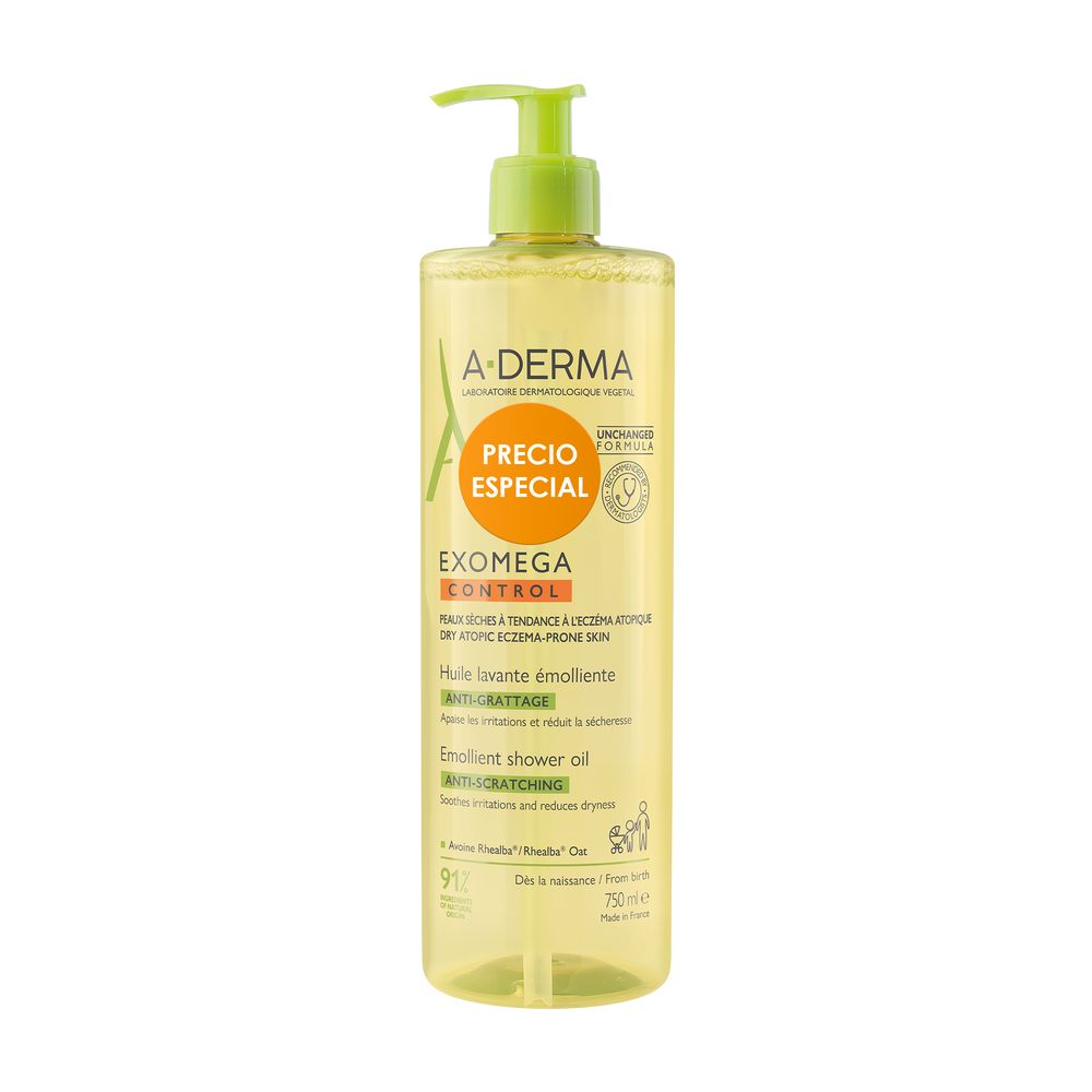A-derma EXOMEGA CONTROL aceite ducha emoliente 750 ml