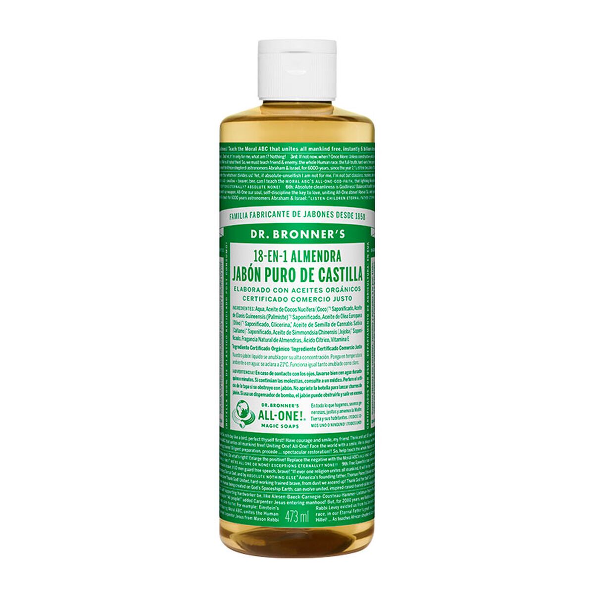 Vloeibare Zeep Dr Bronner's 18 in 1 Almendra 475 ml