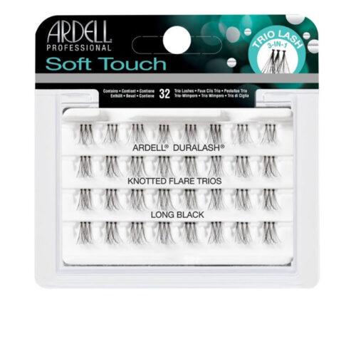 ARDELL LASH TRIOS knotted flares soft touch #long black 32 u