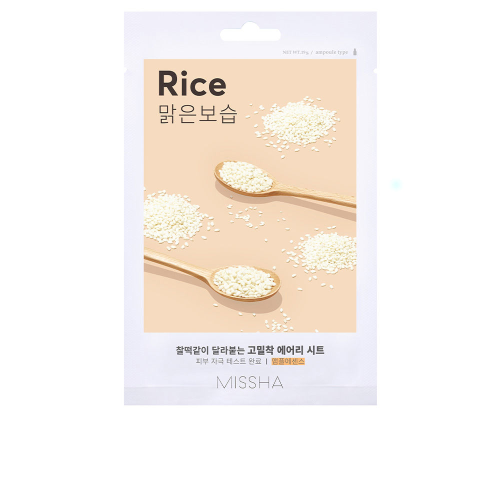 Missha Airy Fit Sheet Mask Rijst | Unisex 19g | Helder makend Hydraterend