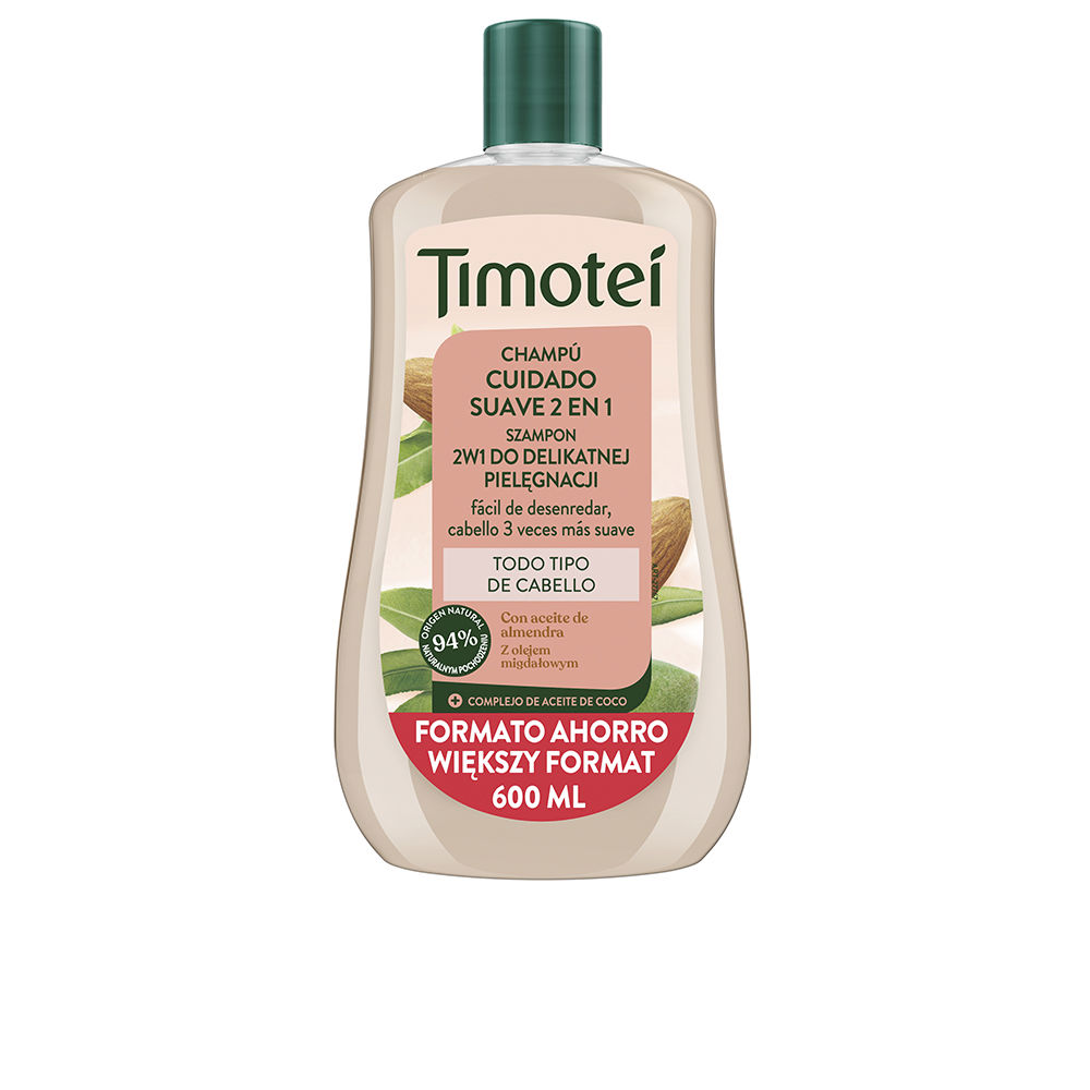 TIMOTEI Gentle Care 2-in-1 Shampoo with Almond and Coconut Oil for All Hair Types 600 ml