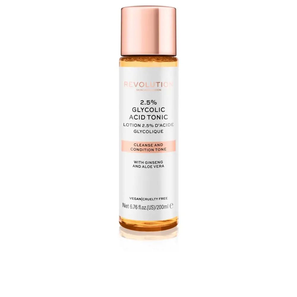 REVOLUTION SKINCARE GLYCOLIC ACID TONIC 2.5% cleanse and condition skin tone 200 ml
