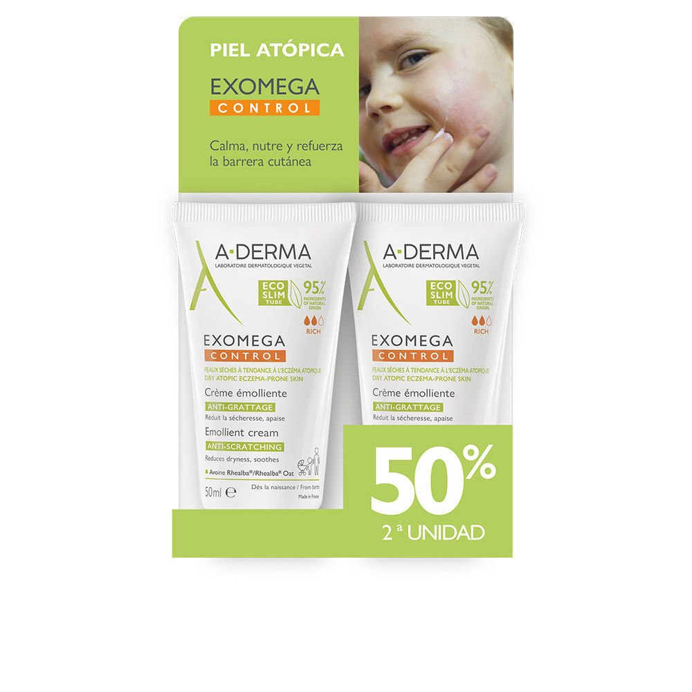 A-derma EXOMEGA CONTROL emollient cream pack 2 x 50 ml