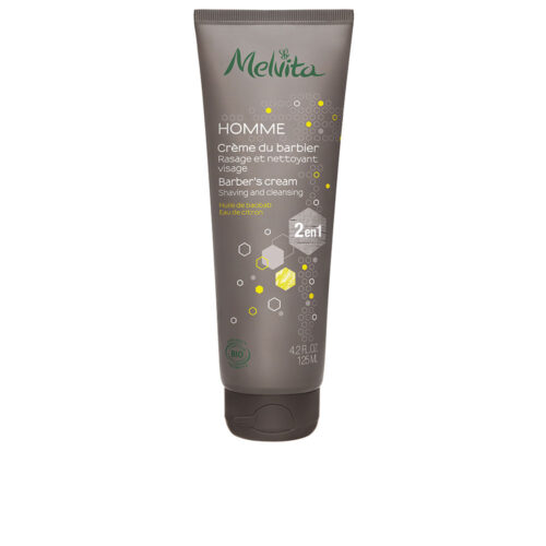 Melvita Man Barber Crème 2-in-1 | Heren 125ml Gevoelige Huid | Baobabolie Kalmerend