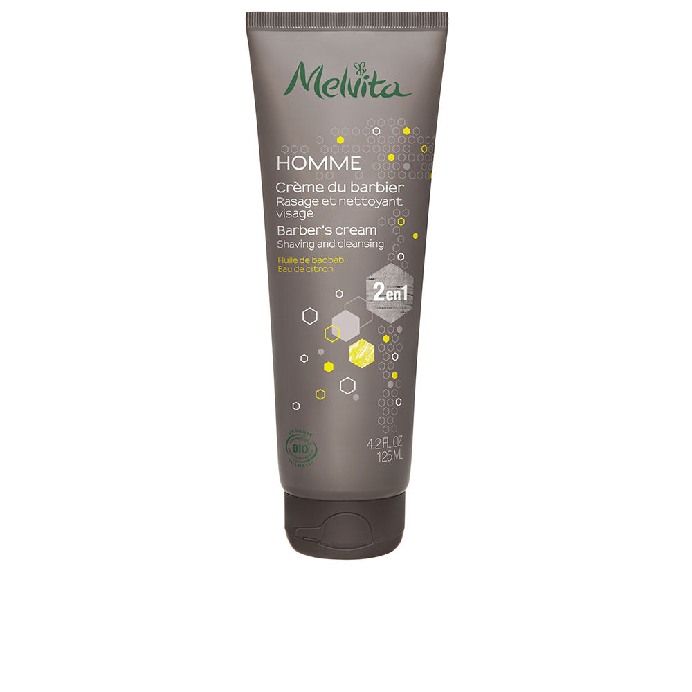 Melvita Man Barber Crème 2-in-1 | Heren 125ml Gevoelige Huid | Baobabolie Kalmerend