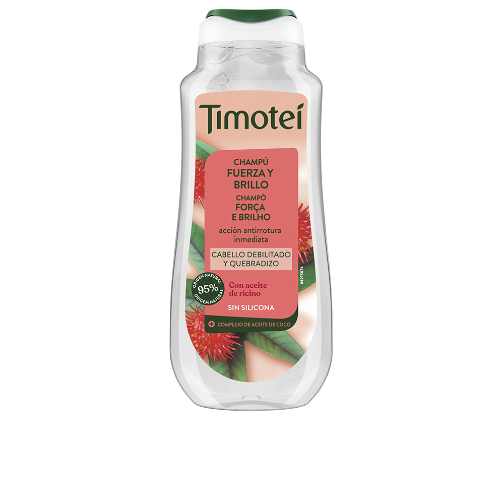 TIMOTEI Strength and Shine Shampoo with Castor and Coconut Oil for Weak and Brittle Hair 300 ml