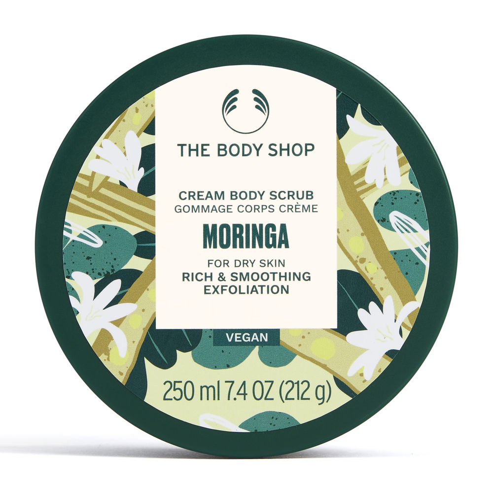 The Body Shop Moringa Body Scrub Dames | 250ml Alle Huidtypes | Exfoliërend Shea Butter