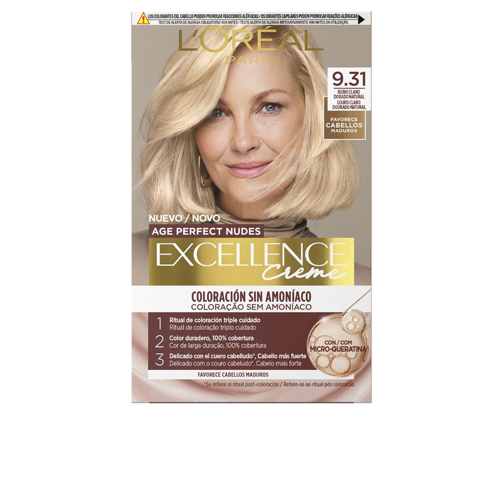 L'ORÉAL PARIS EXCELLENCE CREME ammonia-free hair color with micro-keratin #9.31-Light Blonde 1 unit