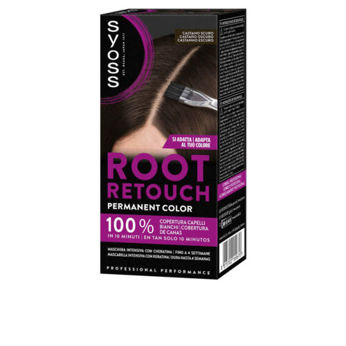 Syoss Root Retouch Permanente Uitgroeikleur Unisex | Donkerbruin | Keratine Grijsbedekking