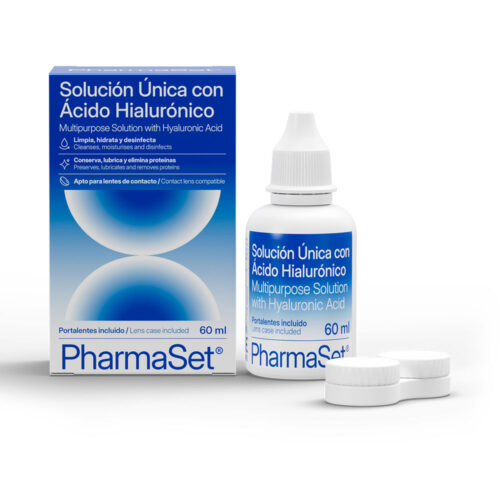 PHARMASET unique solution with hyaluronic acid for soft contact lenses 60 ml