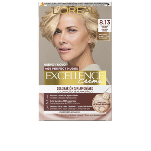 L'ORÉAL PARIS EXCELLENCE CREME ammonia-free hair color with micro-keratin #8.13-Beige Blonde 1 unit