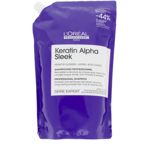 L'Oréal Professionnel Keratin Alpha Sleek Shampoo | Unisex 1L | Anti-Pluis Keratine