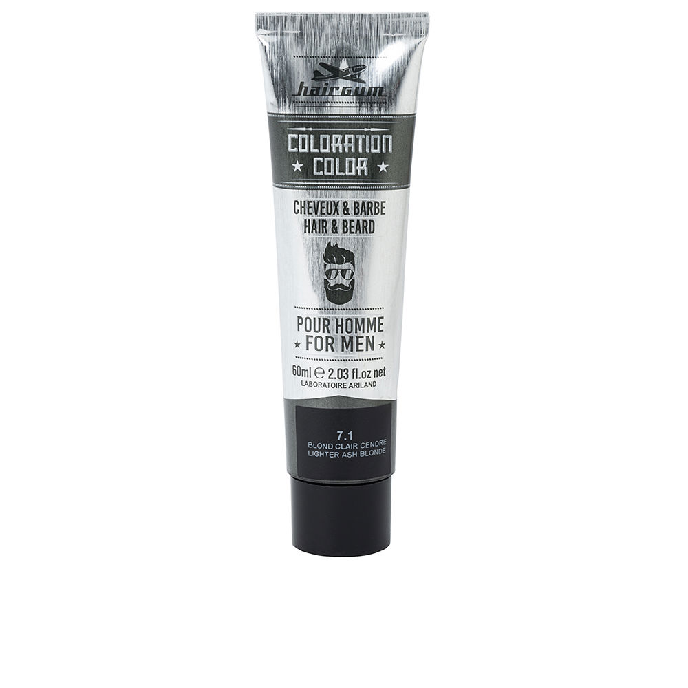 HAIRGUM COLORATION Beard and Hair Dye #7.1-Light Ash Blonde 60 gr