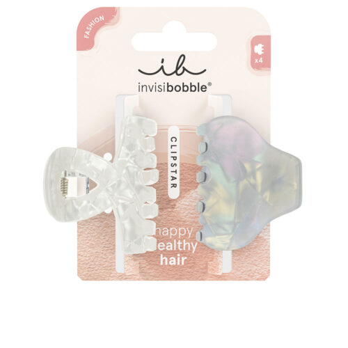 Invisibobble CLIPSTAR M Haarklem | Unisex 2 Stuks | Pearly Frost Parelmoer