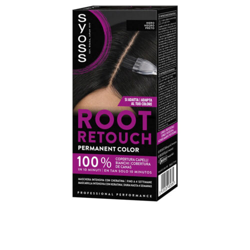 Syoss Root Retouch Permanente Uitgroeikleur Unisex | Zwart | Keratine Grijsbedekking