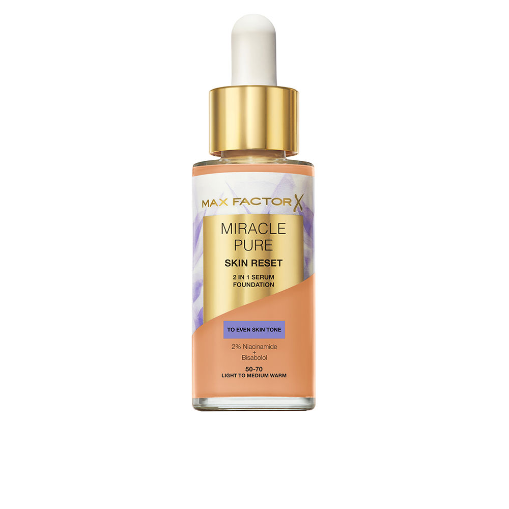 MAX FACTOR MIRACLE PURE sérum renovador 2 en 1 #Light Medium Warm 30 ml