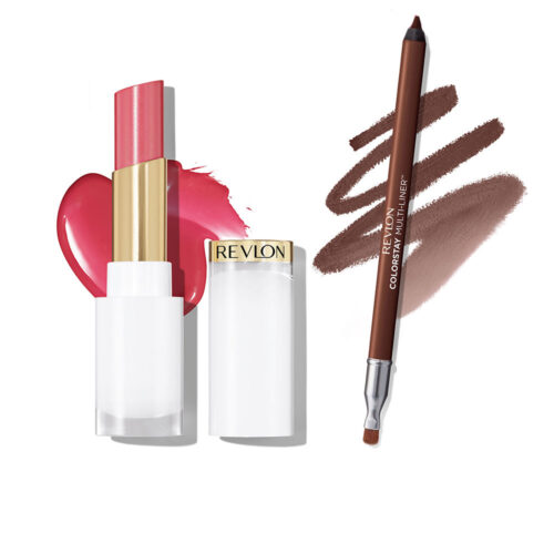 REVLON MASS MARKET DUO GLASS SHINE + MULTILINER 2 pz