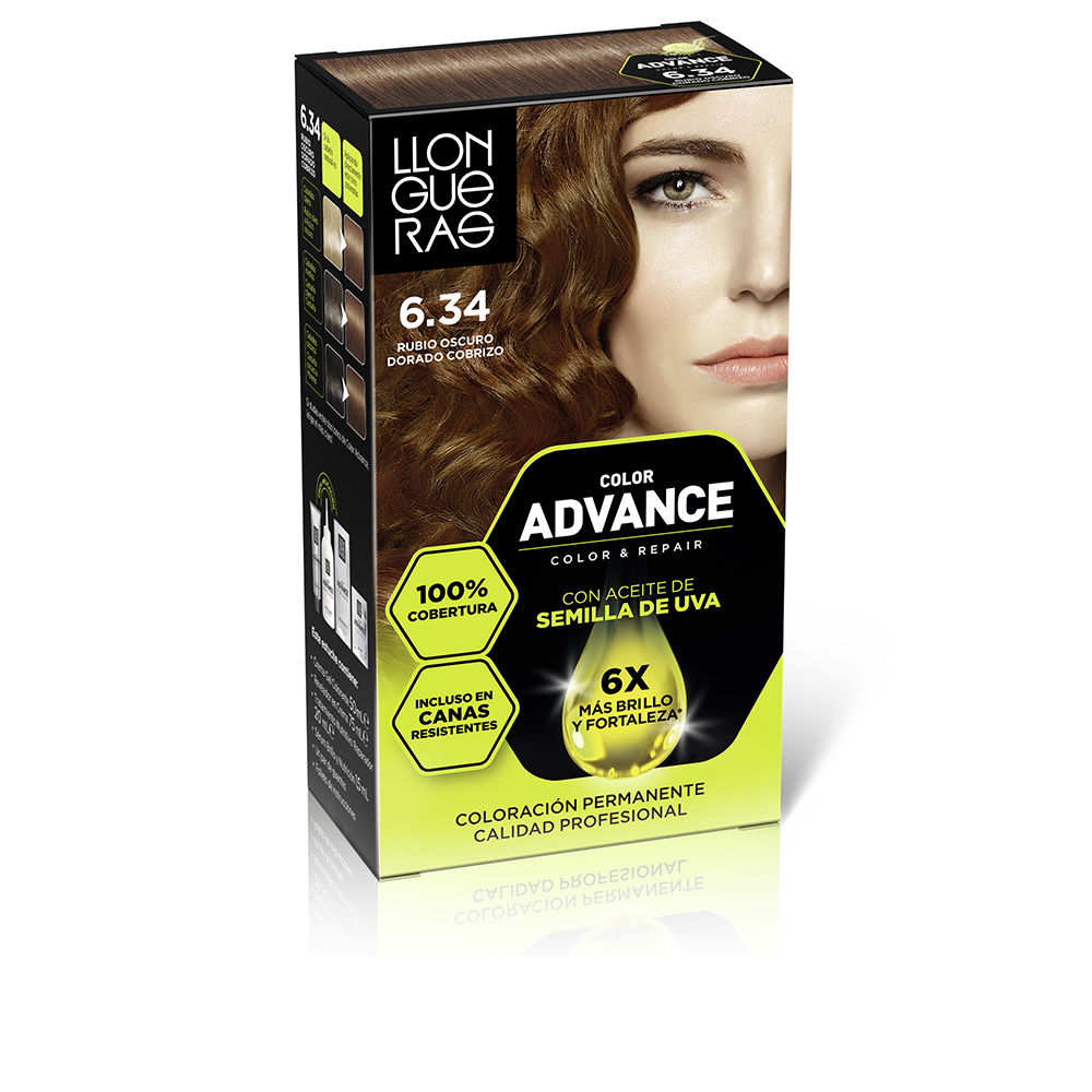 LLONGUERAS COLOR ADVANCE #6,34-rubio oscuro dorado cobrizo 1 u