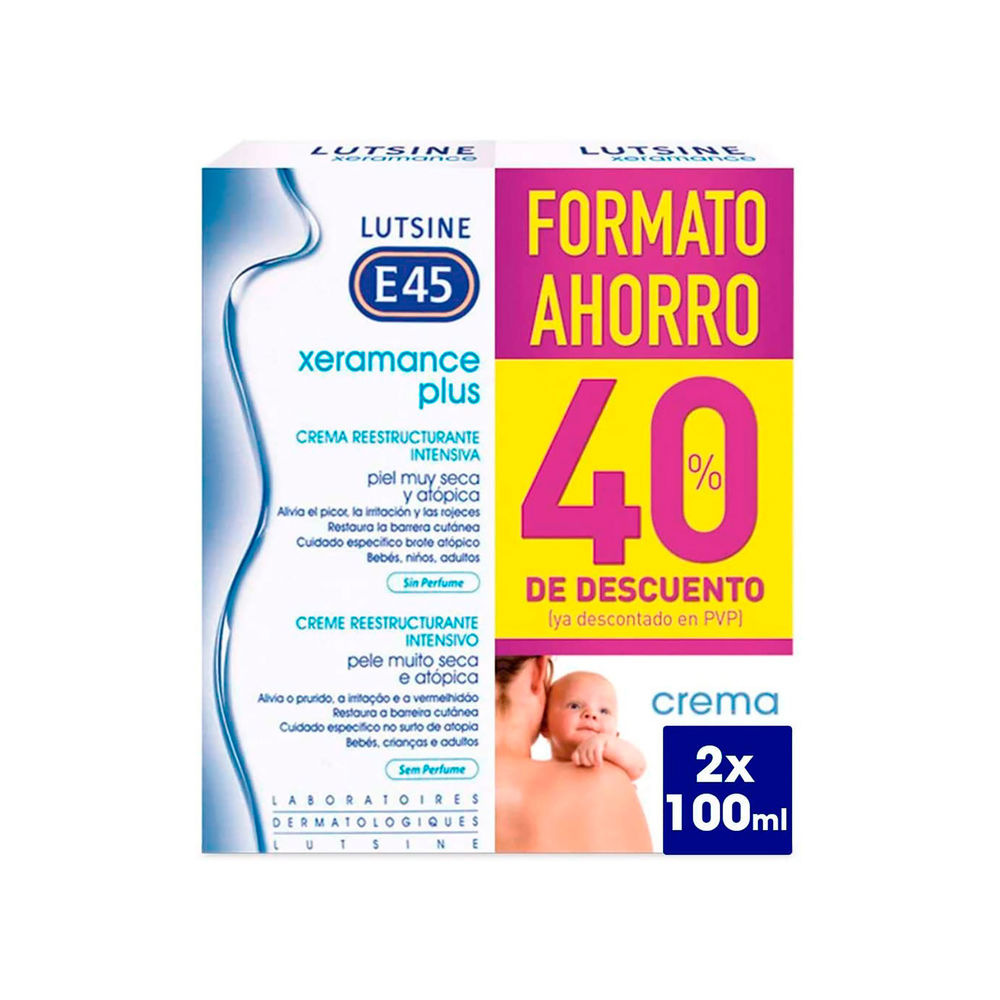 Lutsine E45 XERAMANCE PLUS intensive restructuring cream pack 2 x 100 ml
